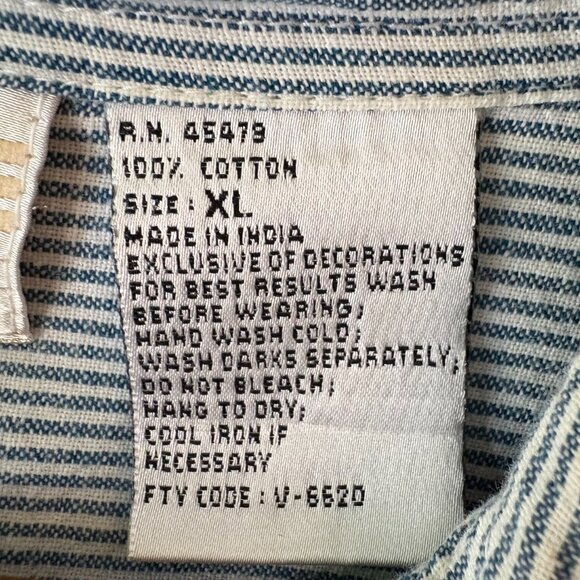 VTG Casey & Max Fall Baking Striped Button Down Shirt Pumpkins Apples Flour XXL - Picture 12 of 12